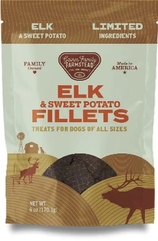 6oz Gaines Family Sweet Potato and Elk Fillets - Dog/Cat Supplements